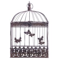 3er Set Vogelkäfig Blumen Pflanz Deko Käfig...