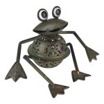 Figur Skulptur Windlicht Teelichthalter Frosch sitzend...