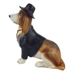 Kunststein Figur Skulptur Hund mit Kostüm handbemalt...
