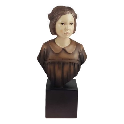 Kunststein Figur Skulptur Mädchen Büste handbemalt #63800