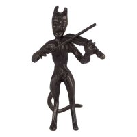 Bronzierte Kupferfigur Teufel mit Geige #63862