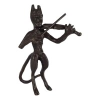 Bronzierte Kupferfigur Teufel mit Geige #63862