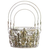 3er Set Körbe groß Metall #63887