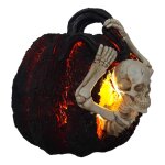 Skulptur Figur Kunststein Skelett in Kürbis Gothic Halloween #63930