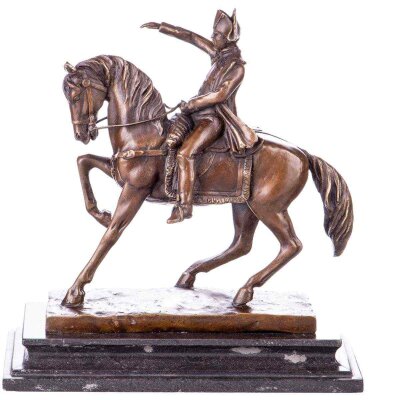 Skulptur Figur Bronzeskulptur Bronzefigur Bronze Napoleon Auf Pferd