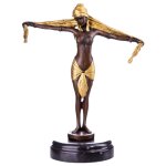 Bronze Skulptur Figur Bronzeskulptur Bronzefigur Scarf...
