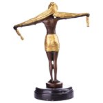 Bronze Skulptur Figur Bronzeskulptur Bronzefigur Scarf...