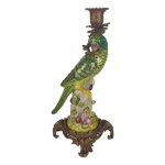 Porzellan in Bronze Kerzenhalter Kerzenständer Papageie H 36,3 cm 2er Set