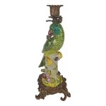Porzellan in Bronze Kerzenhalter Kerzenständer Papageie H 36,3 cm 2er Set