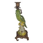 Porzellan in Bronze Kerzenhalter Kerzenständer Papageie H 36,3 cm 2er Set