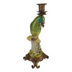 Porzellan in Bronze Kerzenhalter Kerzenständer Papageie H 36,3 cm 2er Set