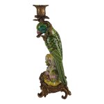 Porzellan in Bronze Kerzenhalter Kerzenständer Papageie H 36,3 cm 2er Set