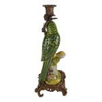 Porzellan in Bronze Kerzenhalter Kerzenständer Papageie H 36,3 cm 2er Set