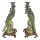 Porzellan in Bronze Kerzenhalter Kerzenständer Papageie H 36,3 cm 2er Set