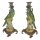 Porzellan in Bronze Kerzenhalter Kerzenständer Papageie H 36,3 cm 2er Set