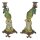 Porzellan in Bronze Kerzenhalter Kerzenständer Papageie H 36,3 cm 2er Set