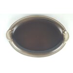 Steingut Keramik Servierplatte Fleischplatte braun 34,5x23 cm