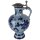 Krug mit Zinndeckel Henkelkrug Steingut Blau H 26 cm