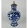 Krug mit Zinndeckel Henkelkrug Steingut Blau H 26 cm