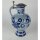 Krug mit Zinndeckel Henkelkrug Steingut Blau H 26 cm