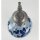 Krug mit Zinndeckel Henkelkrug Steingut Blau H 26 cm