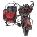 Blechmodell Blechauto Blechmotorrad Motorrad mit Beiwagen rot-schwarz 36x18 cm