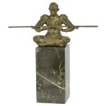 Bronzeskulptur Bronzefigur Chinesischer Krieger Affe