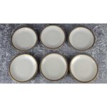 6er Set Kuchenteller Dessertteller Golddekor 19,6 cm Seltmann Weiden Vohenstrauß Elfenbein gebraucht - gut