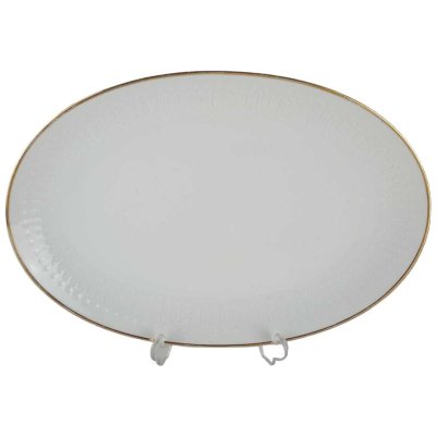 Servierplatte Fleischplatte Goldrand 28,8x20,2 cm Winterling Kirchenlamitz Weiß gebraucht - gut