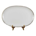 Servierplatte Fleischplatte Goldrand 38,3x25,5 cm...