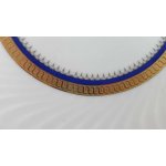 6er Set Kuchenteller Dessertteller Frühstücksteller Goldrand 19,2 cm Bareuther Waldsassen Reliefdekor blau gebraucht - gut