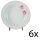 6er Set Suppenteller Goldrand 23 cm Zeh Scherzer Rote Rose mit gebraucht - gut