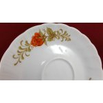 6er Set Untertasse für Kaffee 14,5 cm Winterling Kirchenlamitz Rillenrelief Orange Blume gebraucht - akzeptabel