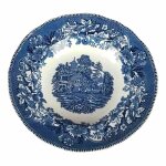 Suppenteller 22,2 cm Enoch Wedgwood Avon Cottage Blau...