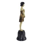 Bronzeskulptur Bronzefigur Bettmädchen Hotelmädchen #80850