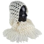 Schal Mädchen weiß Handarbeit gehäkelt...