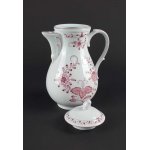 Kaffeekanne 1,25 L Tirschenreuth Unbekannte Formen Blumenmuster mit rosa Rand gebraucht - gut