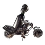 Flaschenhalter für Weinflasche Metall Motorradfahrer
