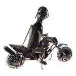 Flaschenhalter für Weinflasche Metall Motorradfahrer