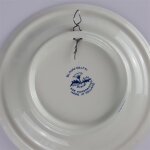Blauw Delfts Distel handgemalt Wandteller Blumenmuster D 16 cm