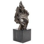 Bronzeskulptur Bronzefigur Pferdekopf