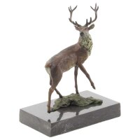Bronzeskulptur Bronzefigur Rothirsch