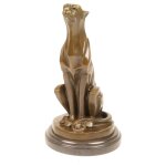Bronzeskulptur Bronzefigur Sitzender Gepard