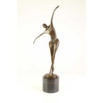 Bronzeskulptur Bronzefigur Tanzender Mann Abstrakt-Stil...