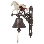 Wandglocke Türklopfer Türglocke Gusseisen Pferd...