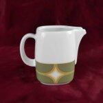 Milchkännchen 0,15 L Schirnding Bavaria Unbestimmten Formen Weiß Grün Dekor gebraucht - gut