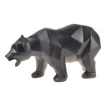 Skulptur Figur Polygonal Kunstharz Bär Schwarz
