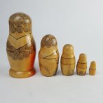 Russische Matroschka Babuschka Holzpuppe 5 Puppen H 14 cm Geschenk Souvenir