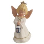Keramik Keramikfigur Engel mit Laterne H 19,2 cm