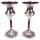 2er Set Kerzenhalter Kerzenständer Glas H 15,5 cm